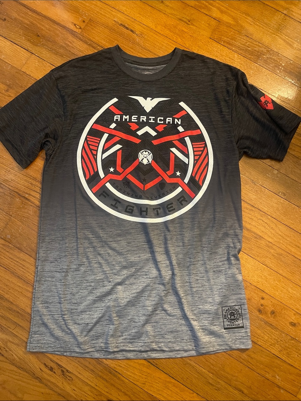 American Fighter Black, Gray & Red Graphic Short Sleeve Tee